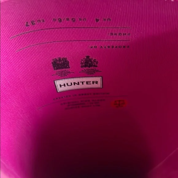 Hunter Fuchsia Tall Rain Boots 5B/6G - Picture 8 of 8